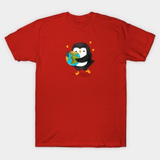 Penguin hugging the world T-Shirt